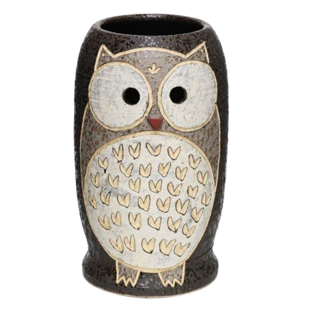 ヤマ庄陶器 傘立て ホワイトなど 約径26.0×高43.5cm 信楽焼 黒